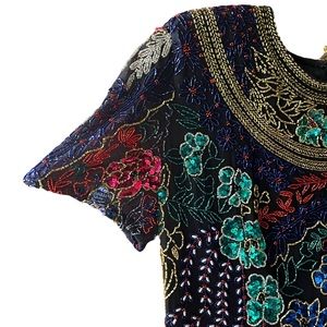 Gorgeous Designer Beaded & Sequinned Silk Top
